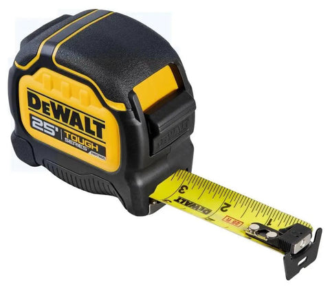 Tough Series 25 Ft Tape Measure with Magnetic Clip and Double Sided Blade, Pro Grade, Heavy Duty Housing, Extended Reach