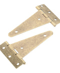 Heavy Duty Bronze Triangle Hinge Set For Cabinets Doors And Gates 101x60mm 2 Pack With Screws Included displayed on white background