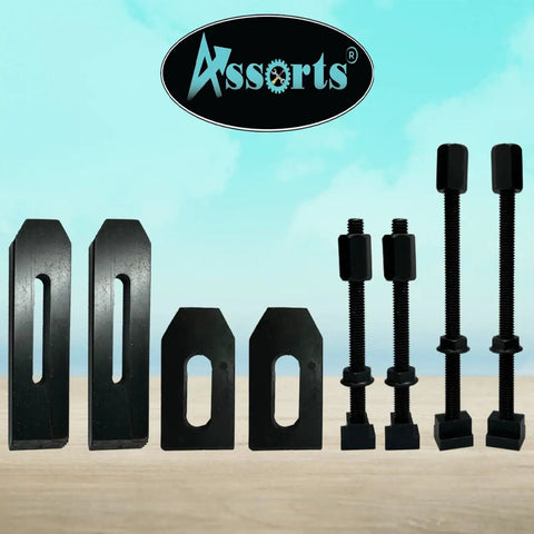 24 Piece M6 Clamp Kit For Rotary Tables Milling Tables Face Plates And Vertical Slides With Tee Nuts and Studs Display