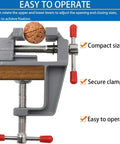 3.5 Inch Compact Aluminum Swivel Mini Bench Vise For Jewelry Making Hobby Craft Model Building And Electronics Repair On The Go Ready Ultra Portable Durable Rust Resistant Clamp Tool clamping a small object