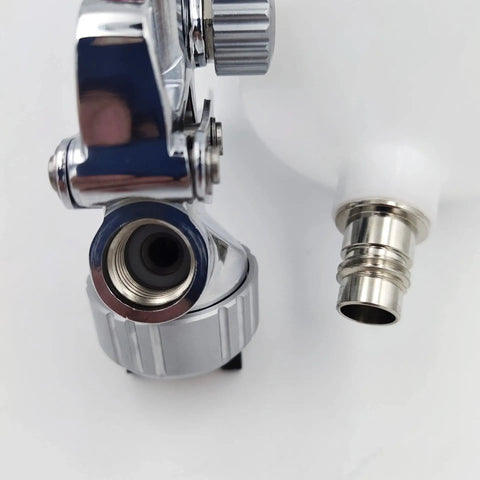 Professional Grade Automotive Spray Gun Bad Boy High Atomization Topcoat Applicator With 1 3 Mm Nozzle close-up showing nozzle and connector.