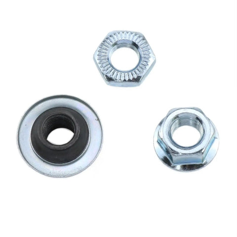 Nuts and washer for Lyot 185 Millimeter Bike Axle For Multiple Speed Rear Hub 3 Eighths Inch Silver One Piece Durable Lightweight