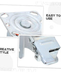 Heavy Duty 4 Inch Swivel Caster Bracket With Sure Grip Brake Lock And Quick Turn Wheel Frame for easy installation and durability.