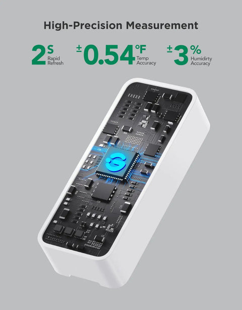 WiFi Hygrometer Thermometer Kit With Gateway And 3 Mini Sensors For Indoor Humidity And Temperature Monitoring No Fuss App Control Long Battery Life 2.4GHz WiFi High Precision Readings, gateway close-up