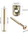 Heavy Duty M6 Hex Socket Furniture Bolt And Barrel Nut Set 80mm Zinc Plated, includes measurements for crib bed chair installations