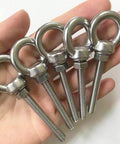 Heavy Duty Stainless Steel Eye Bolts With Washer And Nuts For Lifting Rings M6 Shoulder Eyebolts 85mm Total Length in a hand view