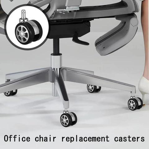 Upgrade Your Daily Grind With This Heavy Duty Office Chair Caster Set That Rolls Smooth As Butter On Hardwood Or Carpet While Quietly Handling Heavy Loads And Instantly Replacing Those Worn Out Originals - close-up of office chair caster replacement.