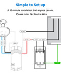 Installation diagram for Ceiling Fan Remote Control Kit With Dimmer Light Switch, Wall Switch UC9050T Replacement for fans.