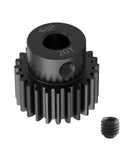 Pinion Gear 48P 20T With 1/8 Inch Shaft Hole For RC Cars And Gearboxes 3.175mm Shaft 11.5mm Diameter 9mm High Built From AISI 1045 Steel With Blackened Finish For Rugged Rust And Wear Resistance. Black 48P 20T RC pinion gear with set screw