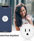 Smartphone displaying Mini Smart Plugs Bluetooth WiFi Outlet That Play Nice With Alexa And Google Home Assistant app interface