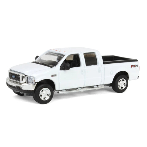 Ford F250 Super Duty 2004 Diecast Crew Cab Pickup Truck White 1 64 Scale Display Model With Rubber Tires And Metal Chassis
