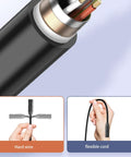 Industrial Endoscope 1080P HD 8mm Borescope With 4.3 Inch Screen And 16.4 Ft Cable showing flexible and hard wire options