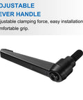 Pack Of Ten Black Adjustable Locking Lever Handles Featuring M8 X 16mm Metric Male Thread Tight Quick Crank Action Built For Serious Workshop Rigs And Smooth No Sweat Clamping Swaps - close up of lever handle with threaded stud.