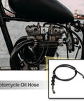 Universal 120cm Braided Steel Motorcycle Hydraulic Line Clutch Oil Pipe Black PVC Fuel Hose Replacement