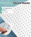 Self-cleaning silicone nozzles on sixteen inch rain shower head with high pressure rainfall large waterfall design