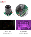 Day And Night Vision IMX477 HQ Camera For Jetson Orin NX with 6mm lens and IR cut filter, infrared light differences shown