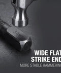 Close-up of the wide flat strike end of Built Like A Tank High Carbon Steel Center Punch Set 3 Piece Black Hand Tools.