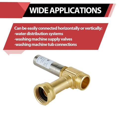 Two Pack Angle Stainless Steel Water Hammer Arrestors For Washing Machines 3/4 In Swivel FHT X 3/4 In MHT Up To 250 PSI