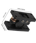 Beefy Heavy Duty Double Roller Door Latch Lock in Black Zinc Alloy and Stainless Steel for RV storage doors shown with dimensions