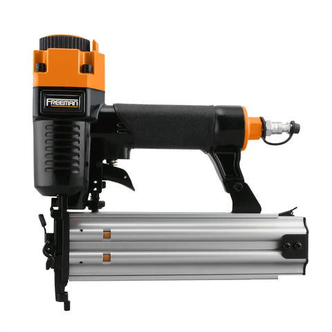 Kickass Pneumatic Brad Nailer 18 Gauge 2 Inch Drive With Quick Jam Release And Hardened Steel Blade, side view showing features.