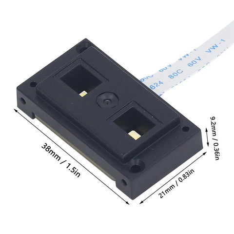 Barcode Scanner Module With Embedded USB Interface For Access Control And Self Service Kiosks, 38mm by 21mm dimensions displayed