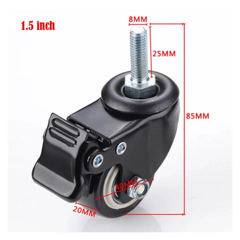 Heavy Duty Furniture Casters 4 Pack, 120 Kg Capacity, 1.5 Inch (40 Mm) 360 Swivel Screw Caster Wheels with dimensions shown