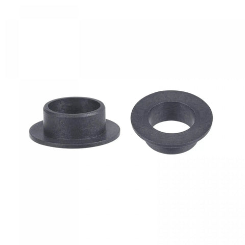 Flanged Sleeve Bearing Set 10mm Bore, 12mm OD, 6mm Length, 18mm Flange Diameter, 1mm Flange Thickness, POM Self Lubricating No Oil Needed Bushings Black, 4 Pack, Low Friction, High Load Capacity, Durable. Two black flanged bushings