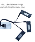 3.7V 600mAh Drone Battery With USB Charging Cable For E58 S168 JY019 JD-19 Drones connected to USB cord