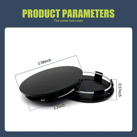 4 Pack Car Wheel Center Caps 2 In By 1.9 In By 0.6 In Snap In Hub Covers Black Weather Resistant And Durable accessories image
