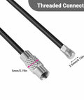 Close-up of threaded barrel connector on 50 Pack Wire Keychain Cables Nylon Coated Stainless Steel Loop For Luggage Tags
