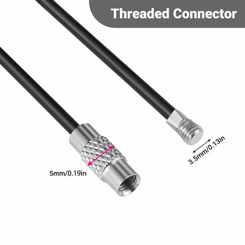 Close-up of threaded barrel connector on 50 Pack Wire Keychain Cables Nylon Coated Stainless Steel Loop For Luggage Tags