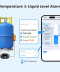 Smart WiFi LPG Tank Level Sensor with High Accuracy Ultrasonic Detection and Automatic Alarm for Tuya Smart Life App Remote Control