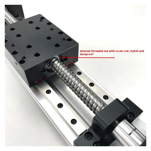 Reinforced Dual Rail Ball Screw Linear Slide Kit for CNC Machines with smooth motion and low backlash, cross module view.