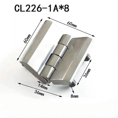 Stainless Steel Corner Door Hinge, Beefy Heavy Duty 60x60mm For Cabinets And Furniture, 1 Piece With Embedded Screw Fix shown.
