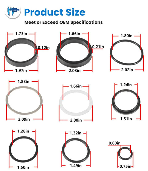 Round Baler Tension Gate Cylinder Seal Kit Direct Fit Replacement Replaces AE43288 AE50113 size specifications