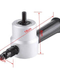 Sheet Metal Nibbler Cutter Kit With 360 Degree Adjustable Double Head for burr-free cutting on metal sheets showing dimensions.
