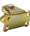 Heavy Duty V Groove Steel Wheel Casters For Inverted Track Sliding Gates With Thick Base Plate Four Pack, detailed view of steel caster mechanism.