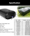 Beefy Foldable Water Tank For Emergency Use 26 Gallon Black PVC Tote With Spigot And Hose Kit, dimensions and specifications