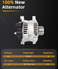 Alternator 11189 Fit For Hyundai Sonata 2006 2010 And Kia Forte 2010 2013 Forte Koup 2010 2013 Forte5 2012 2013 Magentis 2006 2010 Optima 2006 2010 Rondo 2007 2012 2.0L 2.4L L4 SC6 Pulley Replacement, front view