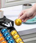 Modern Black Metal Vertuo Pod Storage Drawer For Coffee Machines Space Saving Capsule Organizer That Holds 50 Vertuo Pods Industrial Chic Kitchen Organizer To Keep Pods Neatly Accessible And Easy To Grab with hand selecting a pod