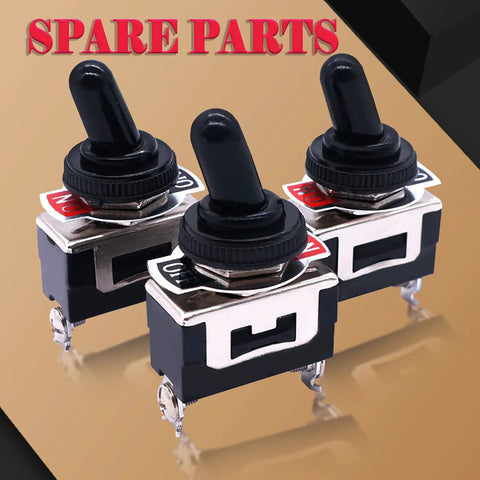 Three Pack Heavy Duty Toggle Switches 16A 250V AC SPST Two Pin Momentary On Off With Waterproof Metal Boot Cap Cover