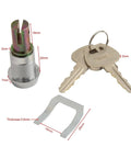 Chrome Heavy Duty Tool Cabinet Drawer Lock With Copper Core And Zinc Alloy Cam Lock Two Keys and components