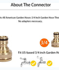 3/4 inch brass connector for Heavy Duty Stainless Steel Hose Reel Built Like A Tank For Garden Yard And Car Wash.