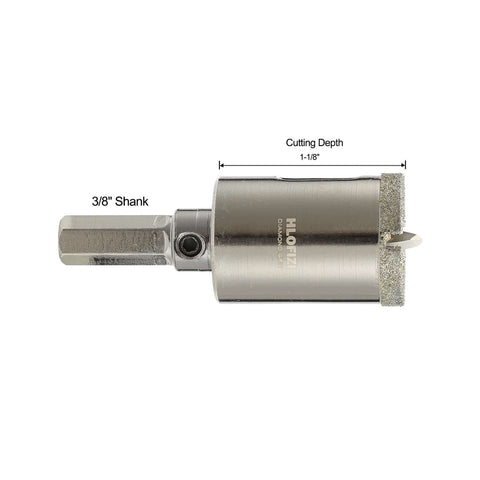 HLOFIZI 3/4-inch diamond tile hole saw with guiding drill bit and 3/8-inch shank