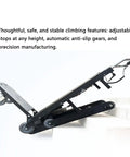 Heavy Duty Electric Stair Climbing Hand Truck Dolly For Moving Furniture Effortlessly Haul Heavy Load Up And Down Stairs With Lithium Battery Power, angled view showing adjustable stops and anti-slip features.