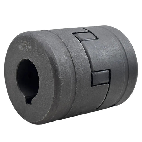 Beefy Heavy Duty 3 Piece L Jaw Flexible Coupling Set For Three Quarter Inch To Seven Eighths Inch Bores Cast Iron HT250 With Rubber Spider Two Set Screws Multi Flex L075 Three Quarter To Seven Eighths For Log Splitter And Wood Processing, 3/4 bore