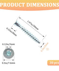 Heavy Duty M5x50 Hex Socket Countersunk Self Tapping Cabinet Screws Set dimensions displayed with measurements.