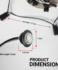 Dimensions of the 20 Pack 3/4 Inch Clear Lens Amber Side Marker Lights With Connector Plug And 2-Pin Wire Harness