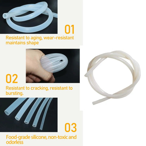 39 Inch Silicone Tube Hose For Vacuum And Diamond Microdermabrasion Machine Pro Grade Flexible Tubing, shown coiled with details