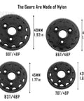 RC 48P Spur Gear Upgrade Kit With 76T 83T 86T 90T Sprockets nylon gears sizes for 1 Tenth Slash 2WD